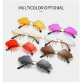 Superhot Eyewear Rimless Cloud teardrop 2020 new arrivals fashion shades designer metal Teardrop butterfly sunglasses women 5331